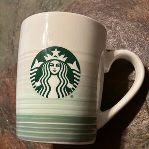Starbucks White and‎ Green Mug